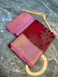 Red Semi-Katan Silk Saree with Gold Zari Floral Work and Contrast Border