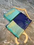 Royal Blue Semi-Katan Silk Saree with Silver Zari Border
